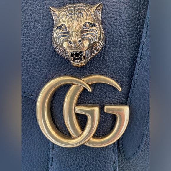 Gucci Collector’s Edition Black Animalier GG Marmont Top Handle Bag - RARE - Picture 8 of 17